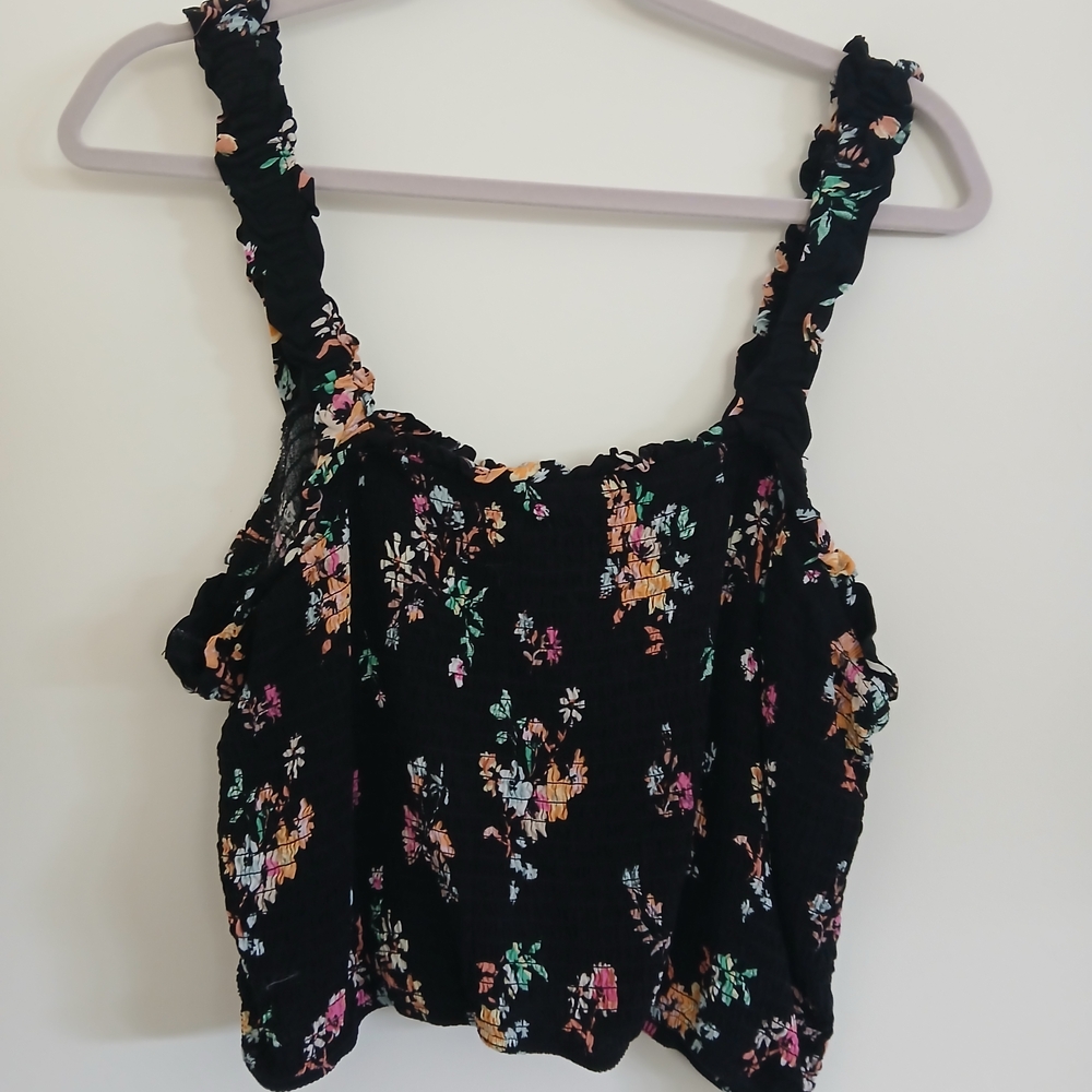 No Boundaries Black Floral Tank Top